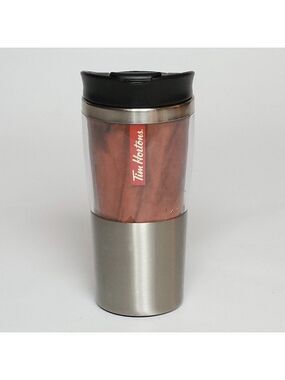 Tim Hortons Tumbler Wood Grain Finish Stainless Steel Tumbler Travel Mug